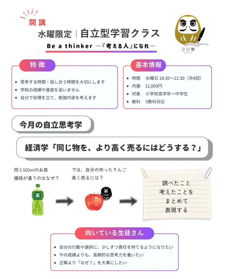 自立型学習クラス説明画像